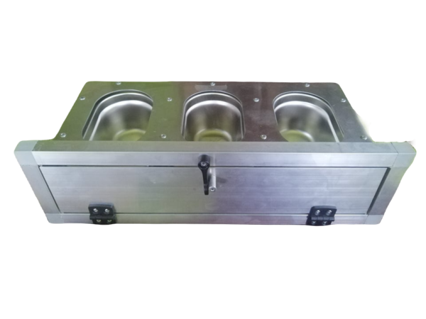 Karmidło wysuwane aluminiowe potrójne - 600ml KW306