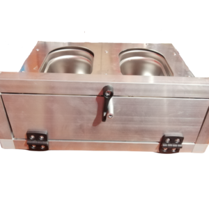 Karmidło wysuwane aluminiowe podwójne  - 600ml KW206