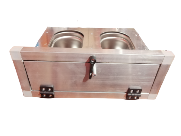 Karmidło wysuwane aluminiowe podwójne  - 600ml KW206